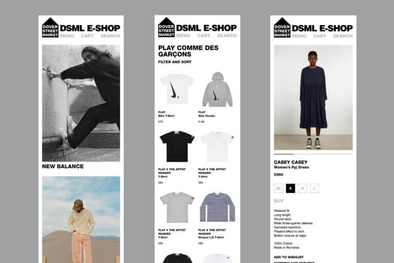 Dover Street Market eCommerce Website Design for mobile