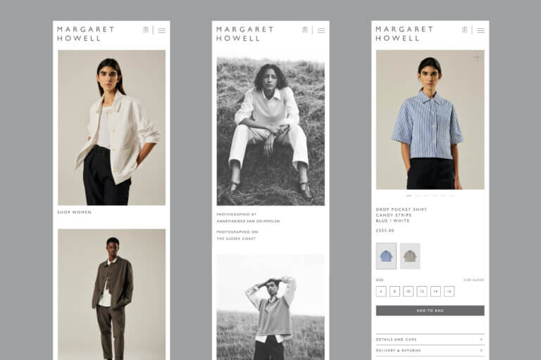 Margaret Howell mobile website design